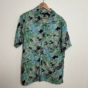 Linen Club Room Shirt Men's Size XL Hawaiian Short Sleeve Button Down